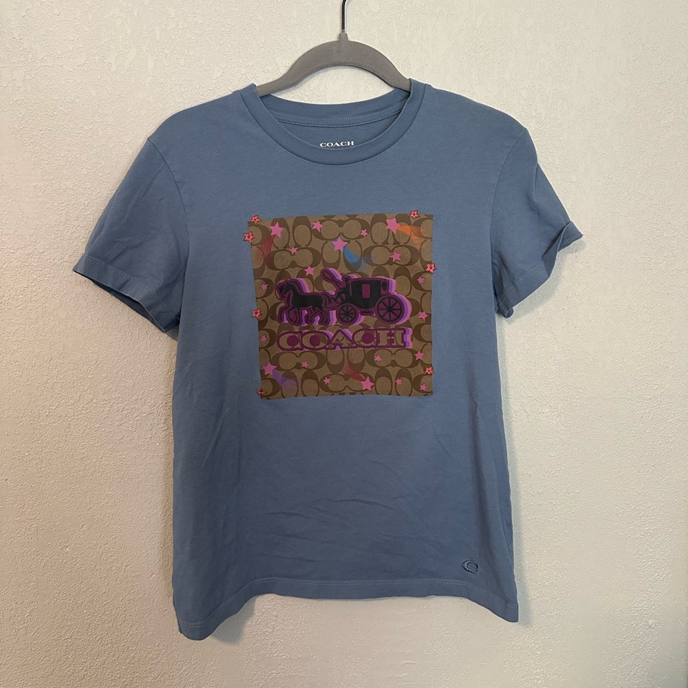 Coach embroidered star horse and carriage t-shirt